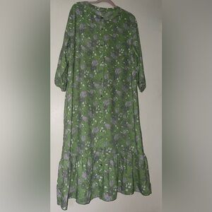 Loft Floral Tiered  Modest MIDI  Dress XL